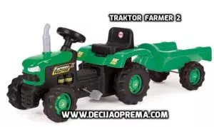 Traktor na pedale Farmer 2 zeleni Dolu - 0