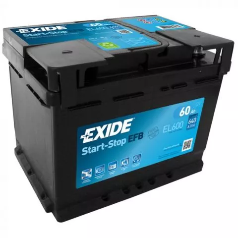 Akumulator EXIDE Start-Stop 12V 60Ah 640A EFB desno+ - 0