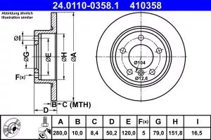 Disk zadnji MINI 1.6i COUNTRYMAN 2010-2016 ATE    - 0