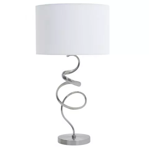 Srebrna metalna stona lampa 35X65 cm - 0