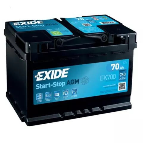 Akumulator EXIDE Start-Stop 12V 70Ah 760A AGM desno+ - 0