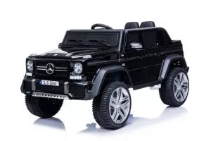 Auto za decu Mercedes Benz MAYBAH G650 na akumulator sa mekim gumama i kožnim sedištem – metalik crn