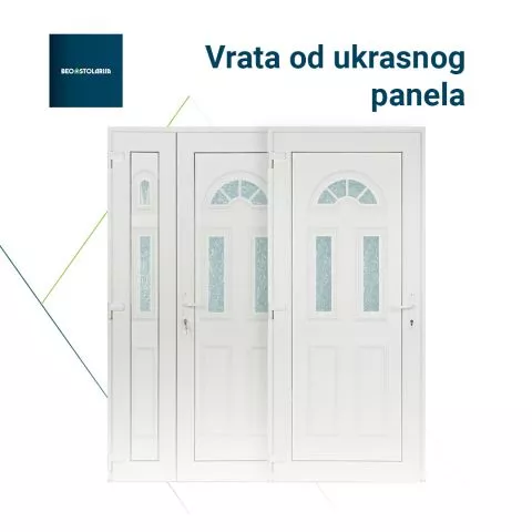 Dvokrilna vrata od ukrasnog panela sa 3D šarkom Beoline Standard 1300 mm x 2100 mm - 2