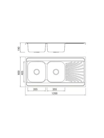 Nasadna sudopera Boloco BL 853 inox ø60 120x60cm - 1