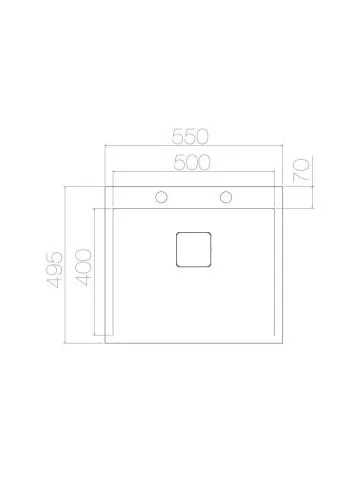 Podgradna sudopera Laweo AS 251 inox 9x9cm 55×49,5cm - 1