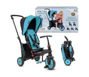 Sklopivi tricikl Smart Trike STR3 Plus 6u1 sa podesivim naslonom – plavi - 0