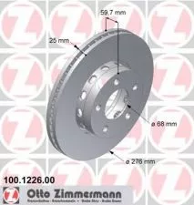 Prednji ventilirajući disk AUDI A8 4,2 QUATTRO 25X276 ZIMMERMANN  - 0