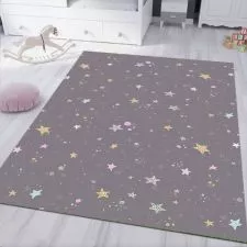 Tepih za decu na gumenoj podlozi 120x180cm – Zvezdice, sivi, TG-044 - 0