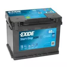 Akumulator EXIDE Start-Stop 12V 60Ah 680A AGM desno+ - 0