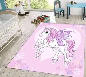 Dečiji tepih sa gumenom podlogom 120x180cm- Unicorn roze, TG-065 - 0