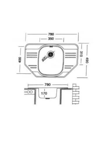 Ugradna sudopera Livinox EC 323 inox ø90 78x49cm - 1