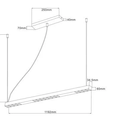 1 LED visilica 17010 HODARI 34 WATT + 8W POZADINSKI RGB - 0