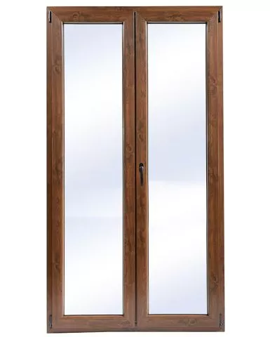 Dvokrilna balkonska PVC vrata 140cm x 230cm više nijansi boje drveta dekor - 0