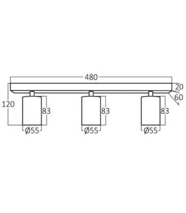 SPOT SVETILJKA 3xGU10 BRY-BETA-SRQ 3-BLC-IP20 BH04-00831 - 1