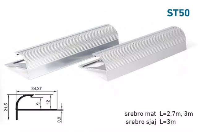 LAJSNA ZA STEPENIŠTA I KERAMIKU ST50 - MAT 3 m - 0