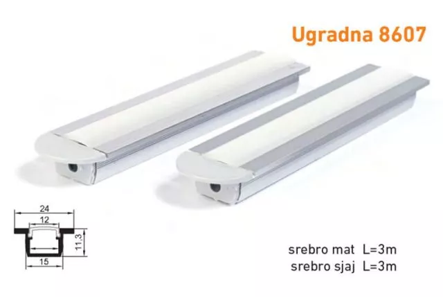 LAJSNA ZA LED TRAKE UGRADNA 8607 - 0