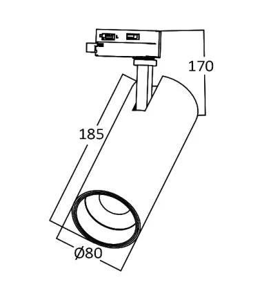 BRY-SHOPLINE-PB-30W-COB-BLC-4000K-2WRS-BD30-01611 - 0