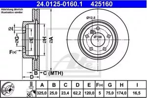 Prednji ventilirajući disk BMW E83 X3 ATE  - 0