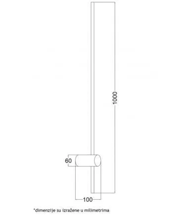 Vesta 362 zidna lampa14W 3000K CRNA 201339 - 1