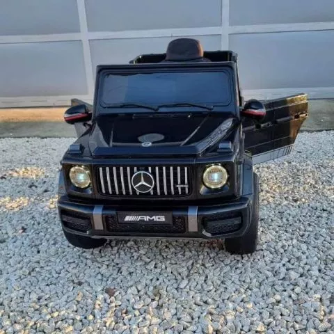 Dečiji licencirani auto Mercedes G63 MAX na akumulator sa kožnim sedištem i mekim gumama – crni - 1