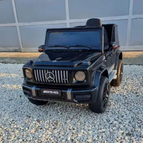 Dečiji licencirani auto Mercedes G63 MAX na akumulator sa kožnim sedištem i mekim gumama – crni - 0