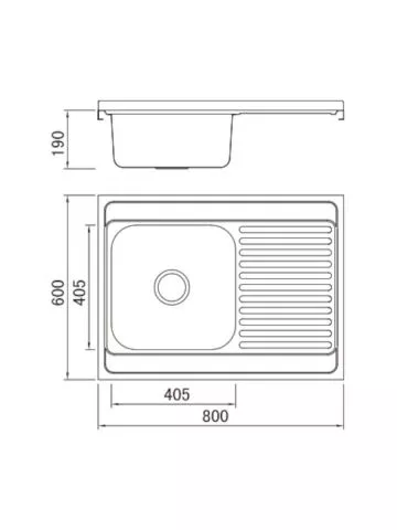 Nasadna sudopera Boloco BL 864 inox ø60 80x60cm - 1