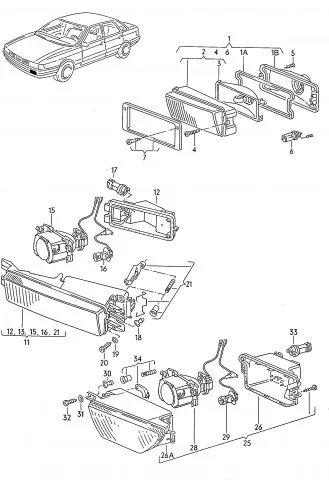 Far u braniku Audi 80 1987-1996 levi  - 0