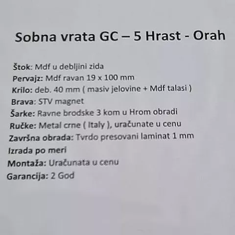 Sobna vrata - GC - 5 Hrast - Orah - 1