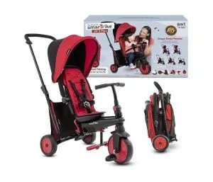 Sklopivi tricikl Smart Trike STR3 Plus 6u1 sa podesivim naslonom – crveni - 0