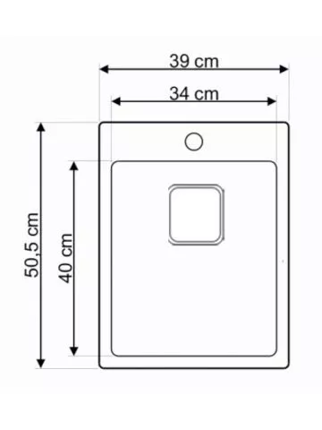 Podgradna sudopera Laweo AS 349 inox 9x9cm 39×50,5cm - 1