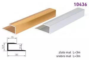 LAJSNA ZAVRŠNA U-PROFIL 10436 - srebro - 0