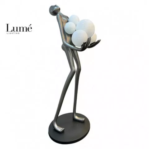 Belore 43 podna lampa statua 6*e27 silver 202255 - 0