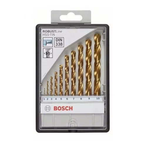 Bosch - 10-delni Robust Line set burgija za metal HSS-TiN, 135° - 0