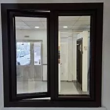 Drvo aluminijum dvokrilni prozor sa T prečkom 120cm x 120cm   - 0