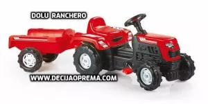 Traktor na pedale Dolu Ranchero sa prikolicom Crveni - 0