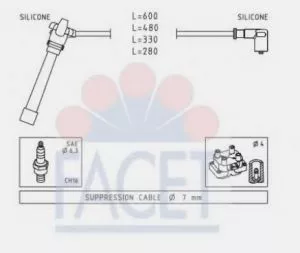 Kabal svećica FIAT PUNTO 1.2 16V FACET  - 0