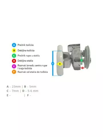 Točkići za tuš kabinu dupli Quartz KER GL52G23 - 4