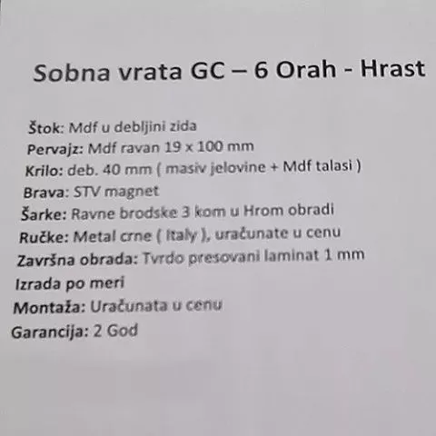 Sobna vrata - GC - 6 Orah - Hrast - 1