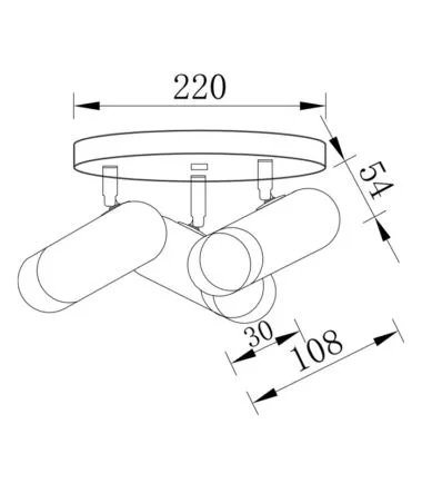 BRY-G002C-3H-3xGU10-GLD-BLC-PENDANT LIGHT BV04-00021 - 1