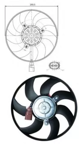 Ventilator VW AUDI SEAT ŠKODA 295MM 150 W NRF   - 0