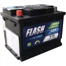 Akumulator FLASH POWER 12V 55Ah 510A levo+ - 0