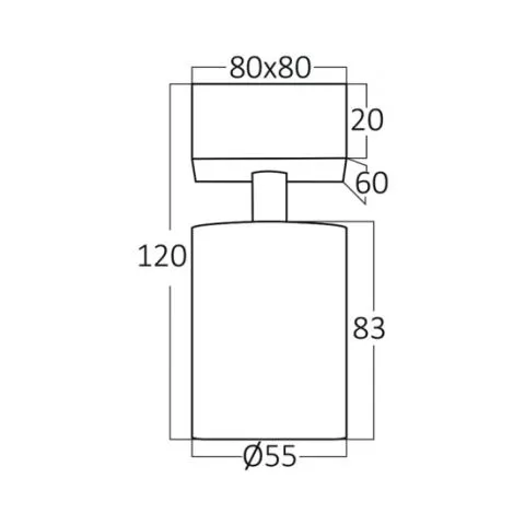 SPOT SVETILJKA BRY-BETA-SRQ-BLC-GU10-IP20-55*117mm BH04-00811 - 1