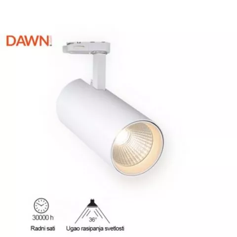 LED REFLEKTOR ŠINSKI JM 4069 20W 4000K 36° BELI TROFAZNI 300155 - 0