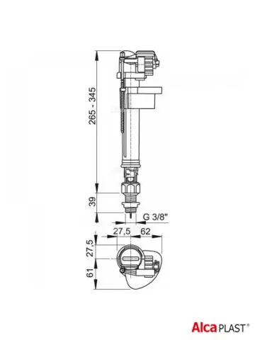 Plovak (vertikalni) 3/8″ mesingani ulaz - 1