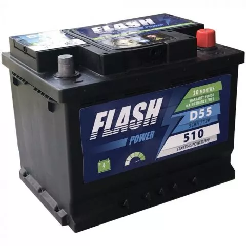 Akumulator FLASH POWER 12V 55Ah 510A desno+ - 0