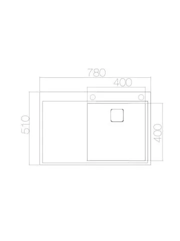 Podgradna sudopera Laweo AS 3326 inox 9x9cm 78x51cm - 2