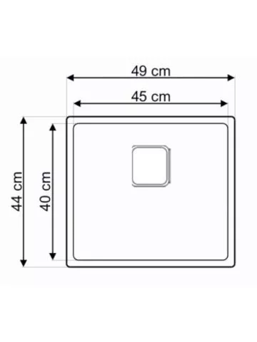 Podgradna sudopera Laweo AS 355 inox 9x9cm 49x44cm - 1