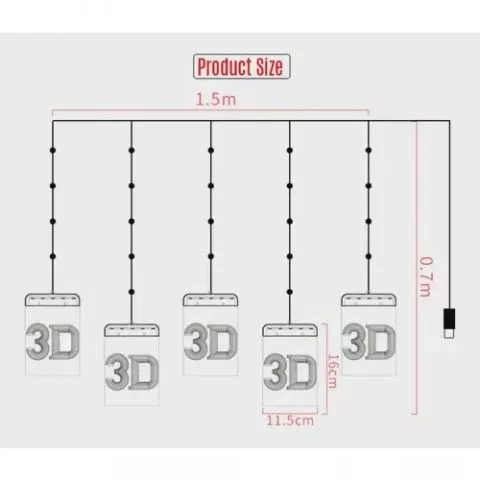 Novogodišnji ukras LED 3D pločice - 0